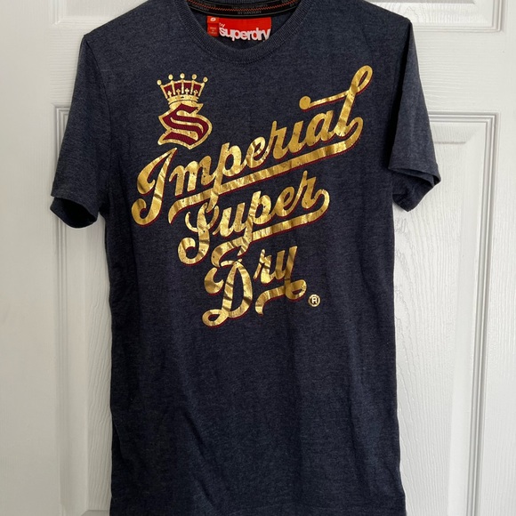 Superdry Imperial Navy Tee with Gold Accents - Picture 1 of 3